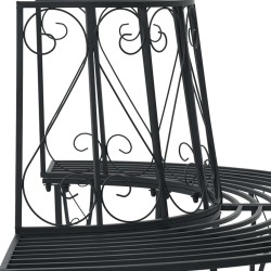 Banc d'Arbre 4-Nombre de places 160 x 80 x 89 cm Acier Noir 642710642710