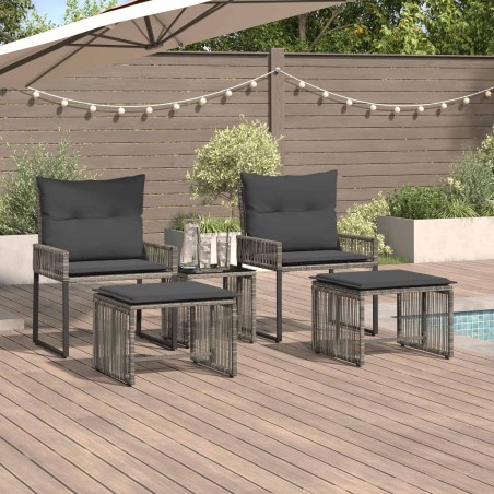 Ensemble de meubles d'extérieur 11 pcs Gris et Gris foncé 642714642714