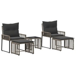 Ensemble de meubles d'extérieur 11 pcs Gris et Gris foncé 642714642714