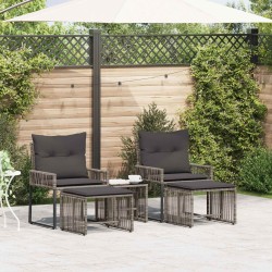 Ensemble de meubles d'extérieur 11 pcs Gris et Gris foncé 642714642714