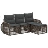 Ensemble de canapé de jardin 4 pcs Gris et Gris foncé polyrotin 642715642715