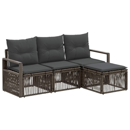 Ensemble de canapé de jardin 4 pcs Gris polyrotin 642717642717