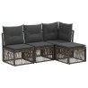 Ensemble de canapé de jardin 4 pcs Gris polyrotin 642720642720