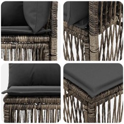 Ensemble de canapé de jardin 4 pcs Gris polyrotin 642720642720