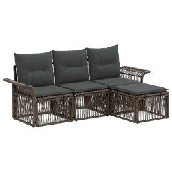 Ensemble de canapé de jardin 4 pcs Gris polyrotin 642722642722