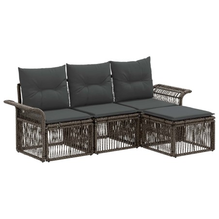 Ensemble de canapé de jardin 4 pcs Gris polyrotin 642722642722