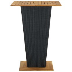 Ensemble de bar de jardin 5 pcs et coussins Résine tressée Noir 642723642723