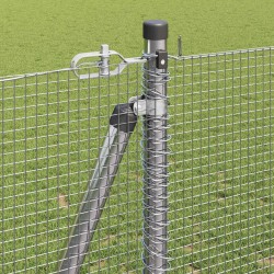 Clôture en fil soudé avec base en béton 10 x 1,2 m Argenté 642725642725