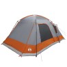 Tente Cabane Gris et orange 12-Personnes Polyester et Acier 642734642734