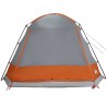 Tente Cabane Gris et orange 12-Personnes Polyester et Acier 642734642734