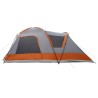 Tente Cabane Gris et orange 12-Personnes Polyester et Acier 642734642734