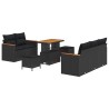 Ensemble de canapé de jardin avec coussin 10 pcs Noir polyrotin 642740642740