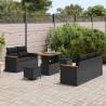 Ensemble de canapé de jardin avec coussin 10 pcs Noir polyrotin 642740642740