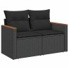 Ensemble de canapé de jardin avec coussin 10 pcs Noir polyrotin 642740642740