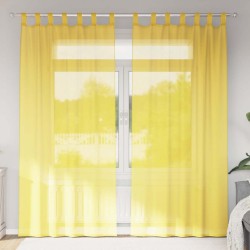 Voilages à œillets 2 pcs jaunes 140 x 225 cm 642741642741