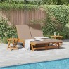 Transat avec coussin Taupe Bois d'Acacia Massif 642742642742