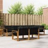 Ensemble de canapés d'extérieur 7 pcs Naturel et Noir 642743642743