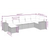Salon de jardin 7 pcs avec coussins noir résine tressée 642750642750