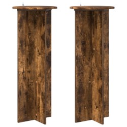 Support de Plante 2 pcs Chêne fumé Ø40 x 100 cm 642762642762