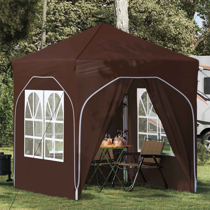 Tente de fête pop-up 192 x 192 x 245 cm Marron 642766642766