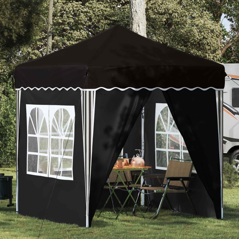Tente de fête pop-up 195 x 195 x 245 cm Noir Tissu Oxford 642768642768