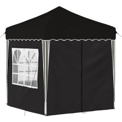 Tente de fête pop-up 195 x 195 x 245 cm Noir Tissu Oxford 642768642768