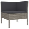 Salon de jardin 9 pcs avec coussins Résine tressée Gris 642769642769