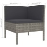 Salon de jardin 9 pcs avec coussins Résine tressée Gris 642769642769