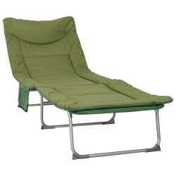 Transat pliant avec coussin Vert foncé 642770642770