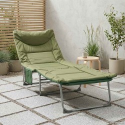 Transat pliant avec coussin Vert foncé 642770642770
