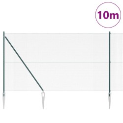 Clôture en fil soudé avec pointes 10 x 1,6 m Vert Maille 642777642777