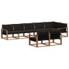 Ensemble de canapés d'extérieur 8 pcs Naturel et Noir 642782642782