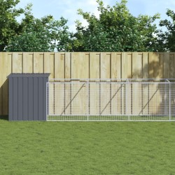 Niche pour chien avec cour anthracite 110x813x110 cm 642787642787