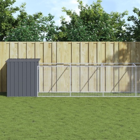 Niche pour chien avec cour anthracite 110x813x110 cm 642787642787