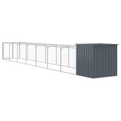 Niche pour chien avec cour anthracite 110x813x110 cm 642787642787