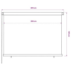 Store roulant d'extérieur 205 (l) x 140 (H) cm marron HDPE 642789642789