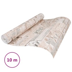 Papier peint en pierre 3D Beige 10 x 0,53 m Tissu non tissé 642792642792