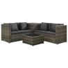 Salon de jardin 4 pcs avec coussins résine tressée gris 642819642819