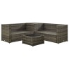 Salon de jardin 4 pcs avec coussins résine tressée gris 642819642819