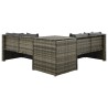 Salon de jardin 4 pcs avec coussins résine tressée gris 642819642819