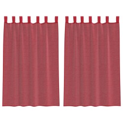 Voilages à œillets 2 pcs rouge bordeaux 140 x 175 cm 642823642823