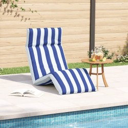 Transat pliant bleu et blanc 175 x 54 x 8,5 cm tissu Oxford 642841642841