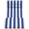Transat pliant bleu et blanc 175 x 54 x 8,5 cm tissu Oxford 642841642841