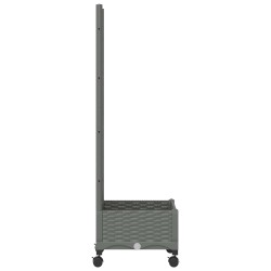 Bac de jardin avec treillis et roues Gris clair PP 642845642845