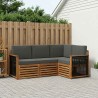 Ensembles de canapés avec coussin 4 pcs Bois d'Acacia Massif 642848642848
