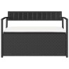 Banc de rangement de jardin avec coussin noir résine tressée 642857642857
