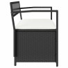 Banc de rangement de jardin avec coussin noir résine tressée 642857642857
