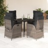 Ensemble à manger de jardin 5 pcs coussins gris résine tressée 642859642859