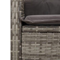 Ensemble à manger de jardin 5 pcs coussins gris résine tressée 642859642859