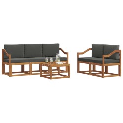 Ensemble de canapés d'extérieur 6 pcs Naturel et Anthracite 642864642864
